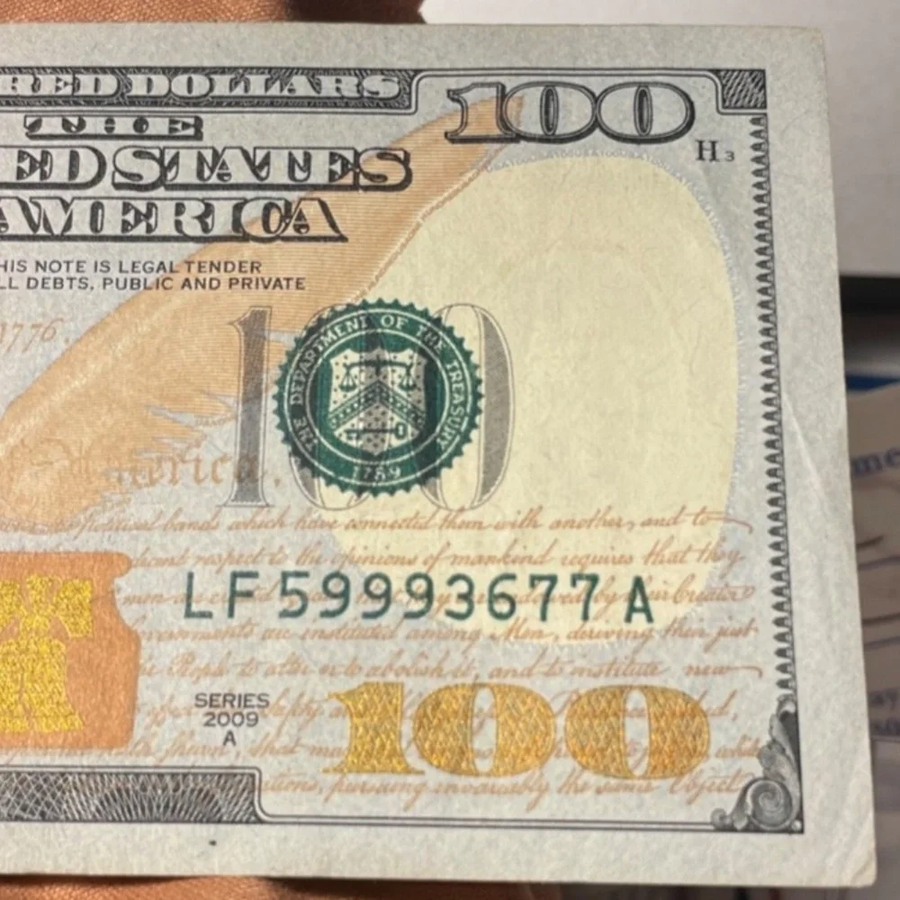 Triple “999” $ 100 Dollar Bill Fancy Serial Number D  #205979329052